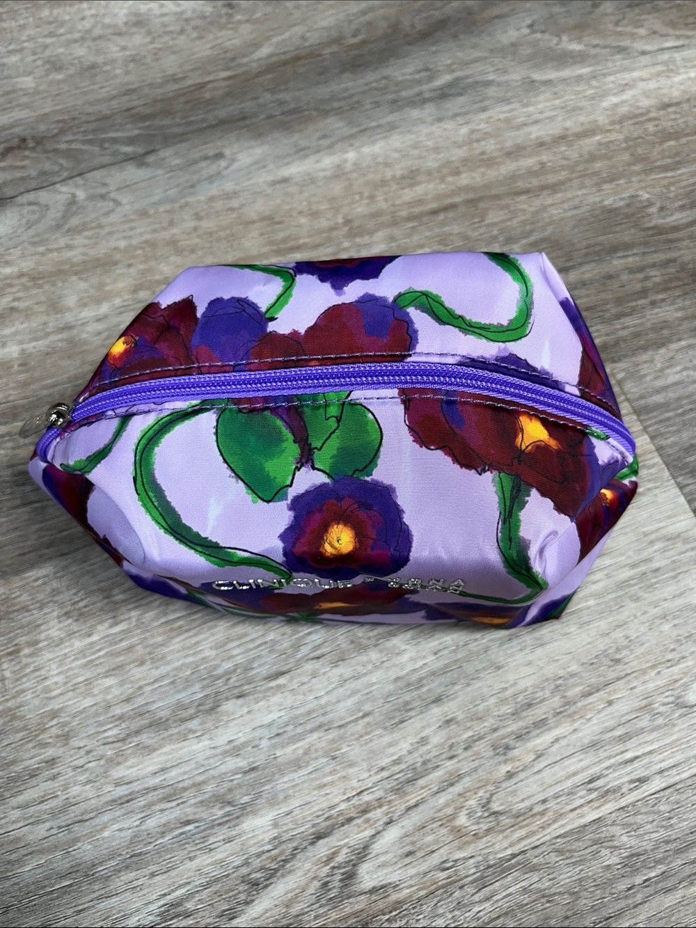 Clinique Lavender Floral Zip Cosmetic Pouch - Picture 3 of 5
